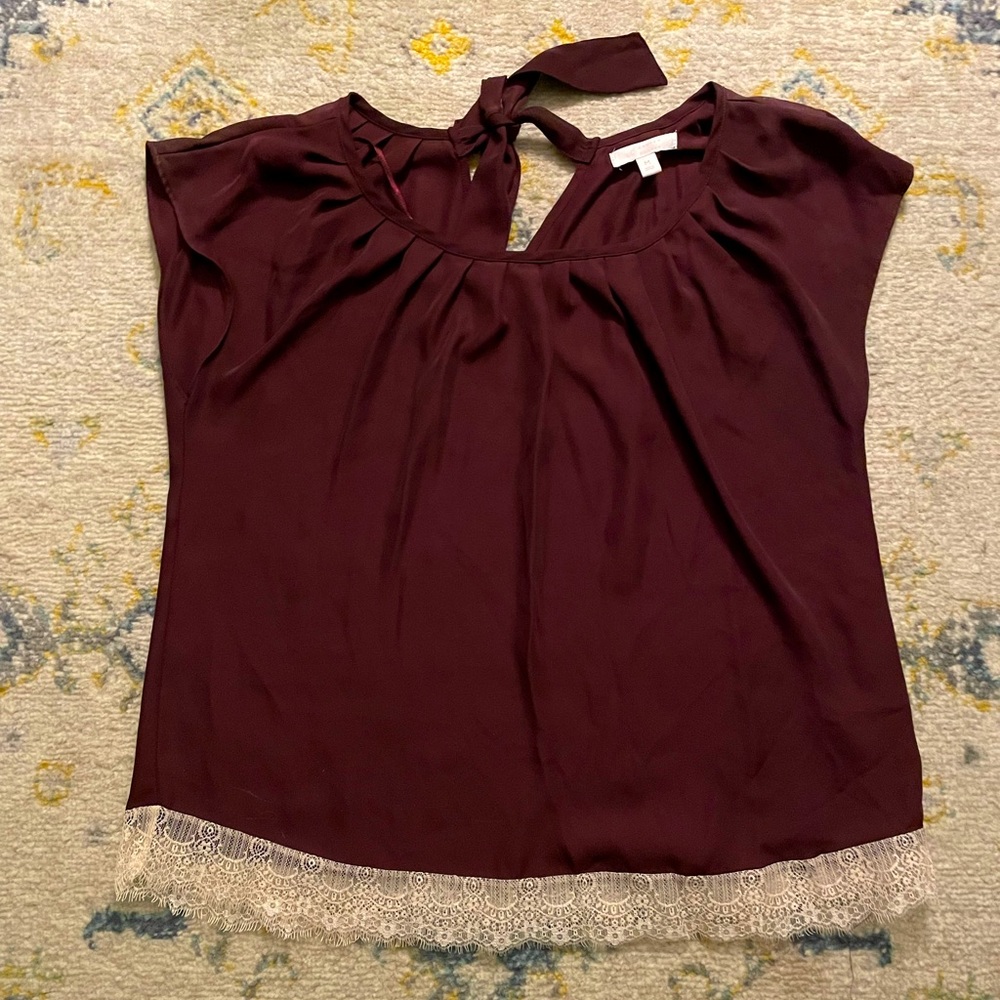 Silky shirt maroon